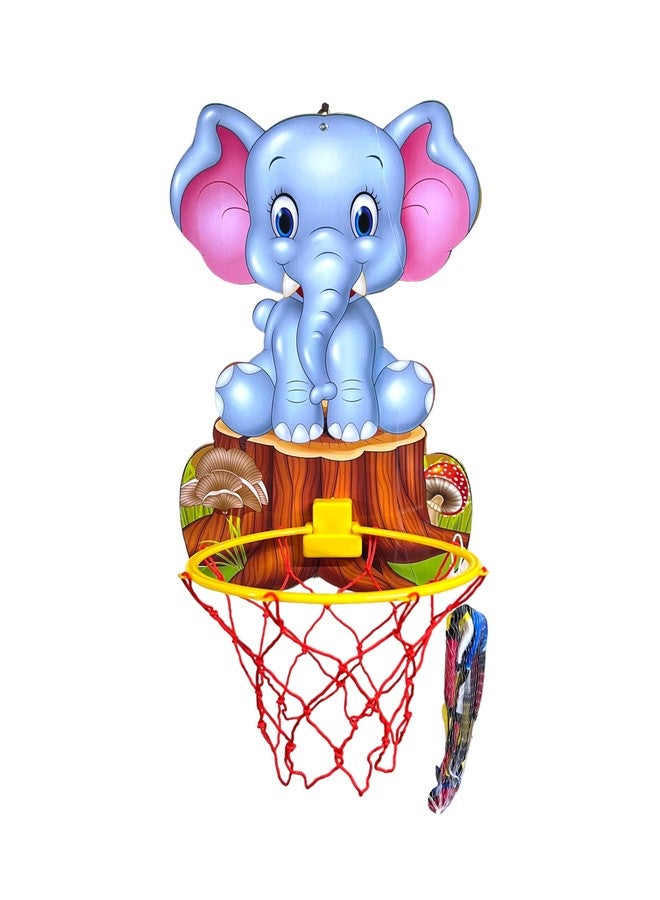 Fancy Agents Basket Ball for Kids for Boys/Girls| Elephant Animal Basketball Set|Basketball Portable Set with Hanging Board, Ring Net for Indoor and Outdoor Games| Birthday & Return Gift Set Standard - Image 5